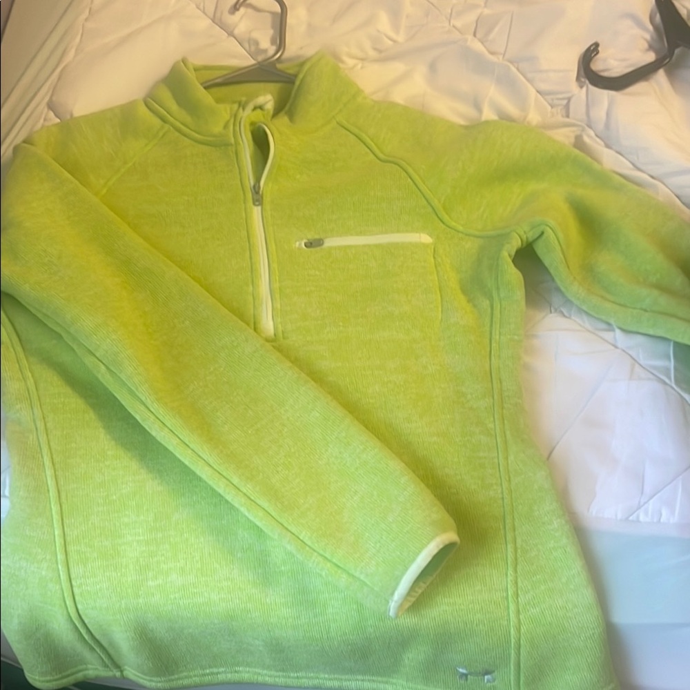 Under Armour Green Long Sleeve Fitted Zippered Hoodie
